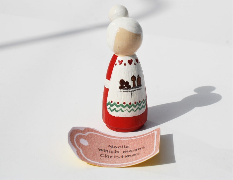 Noelle Mrs Santa Claus. Hand Painted Peg Doll Angel Etsy