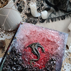 Grimoire journal Dragon Book of Shadows Witchcraft book Custom sketchbook Blank grimoire Practical magic book Fairy book dragon Spell book