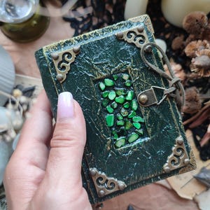 Pocket grimoire Book of Shadows Spellbook Coptic sketchbook Magic book Blank journal Dream journal Witchcraft book Handmade Custom journals