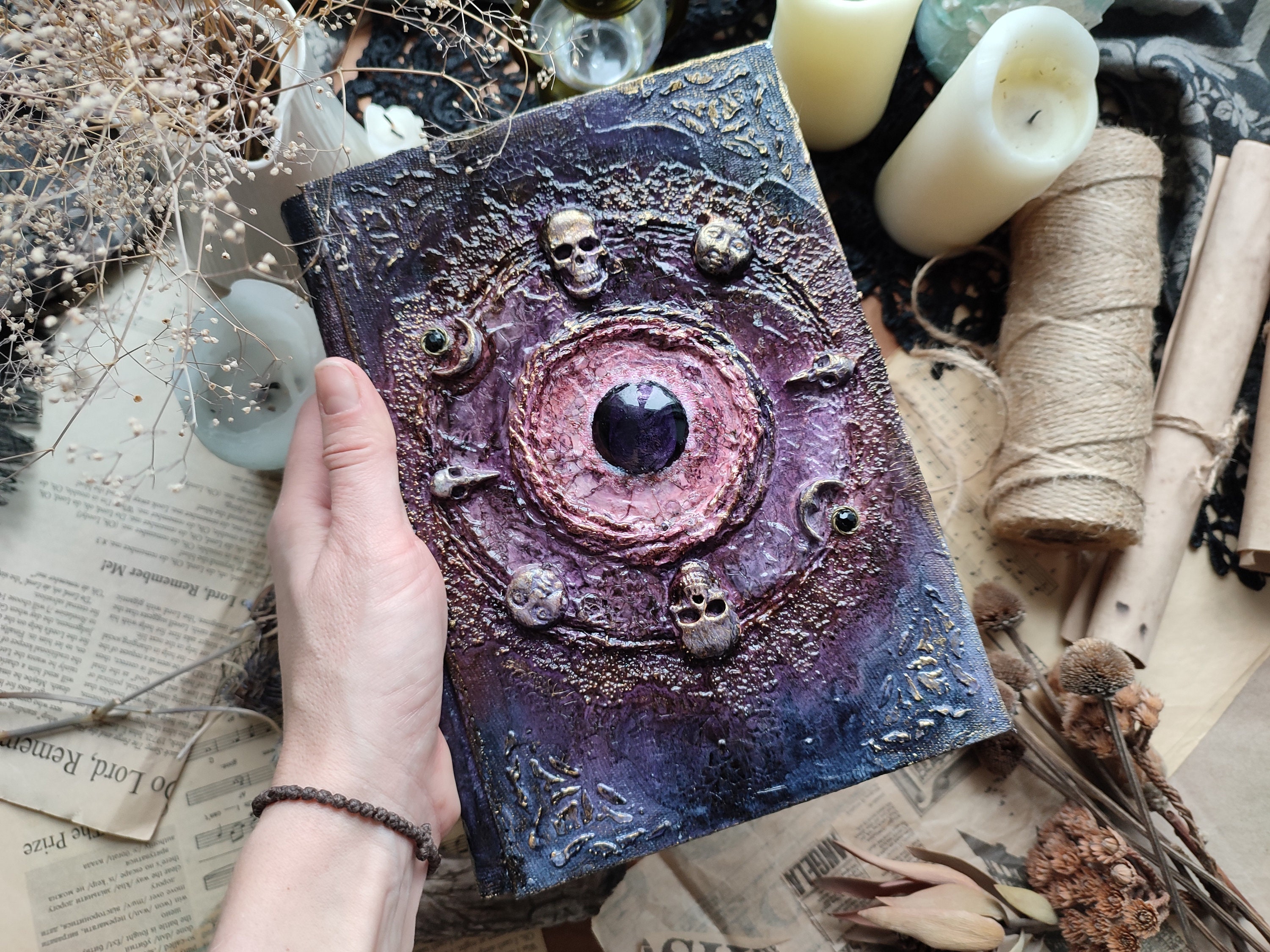 Blank Spell Book Grimoire, Witch Spellbook, Book of Shadows, Magic