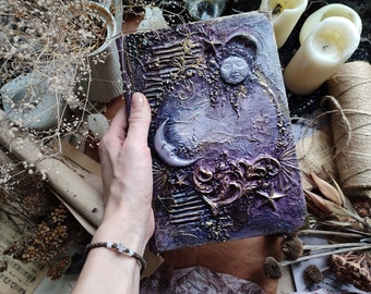 Witch journal Grimoire journal Book of Shadows Spell book Sketchbook Magic book Blanck journal Dream journal Witchcraft grimoire with Moon