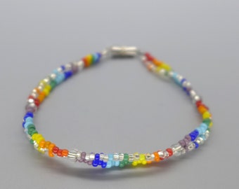 Beaded Rainbow LGBTQ+ Pride Bracelet