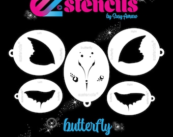 NEW: EZ Stencils - Butterfly 9 Stencil Set for Face Painting and Airbrush