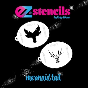 NEW: EZ Stencils - Mermaid Tail 3 Stencil Set for Face Painting and Airbrush
