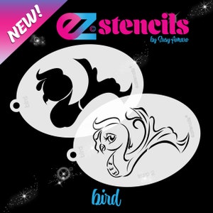 NOVO: EZ Stencils - Conjunto de estêncil Bird 2 para pintura facial e aerógrafo