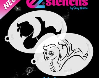 NEW: EZ Stencils Princess 3 Stencil Set for Face Painting and Airbrush ...