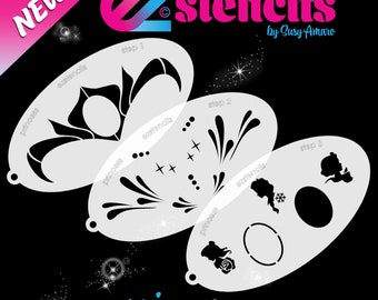 NEW: EZ Stencils - Princess 3 Stencil Set for Face Painting and Airbrush