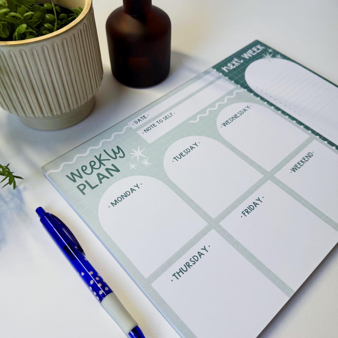 A4 Weekly Desk Planner Notepad - Etsy