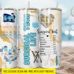 20 oz surgical tech life tumbler wrap    Skinny Tumbler Designs | Sublimation Templates | 20oz Tumbler PNG | Digital Download