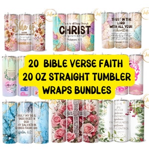 20 Bible verses  20oz Tumbler Sublimation Design Bundle , digital download , bible verse tumbler , christian gift , inspirational tumbler