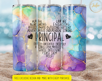 20 oz principal tumbler wrap    Skinny Tumbler Designs | Sublimation Templates | 20oz Tumbler PNG | Digital Download