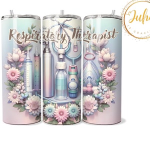respiratory therapist life   tumbler wrap 3d    Skinny Tumbler Designs | Sublimation Templates | 20oz Tumbler PNG | Digital Download