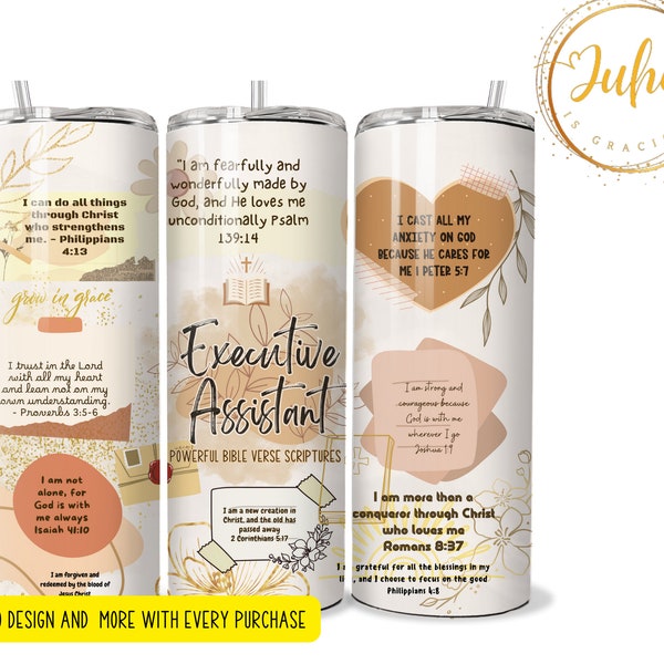 executive assistant  affirmation   tumbler Sublimation wraps | 20oz Tumbler PNG skinny tumbler digital download  executive assistant  gift