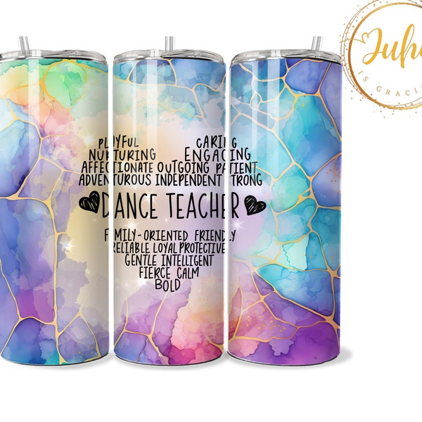 20 oz  Dance teacher   tumbler wrap 3d    Skinny Tumbler Designs | Sublimation Templates | 20oz Tumbler PNG | Digital Download