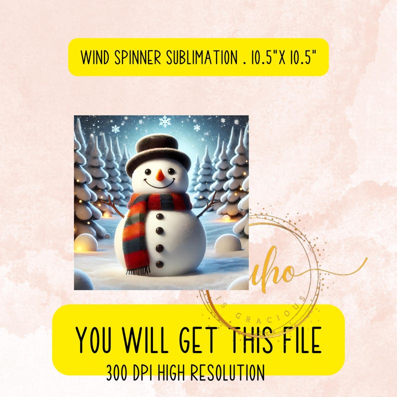 Snowman wind spinner , wind spinner sublimation design PNG, instant