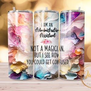 administrative assistant  Skinny Tumbler Sublimation   Skinny Tumbler Designs | Sublimation Templates | 20oz Tumbler PNG | Digital Download