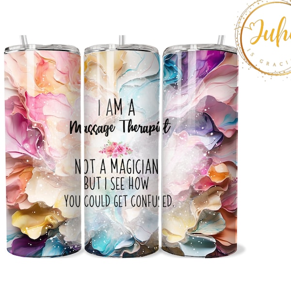 massage  therapist funny  tumbler wrap 3d    Skinny Tumbler Designs | Sublimation Templates | 20oz Tumbler PNG | Digital Download