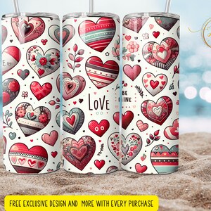 valentines hearts seamless     Tumbler, valentine&#39;s  day Sublimation Design, valentines tumbler png instant download heart tumbler