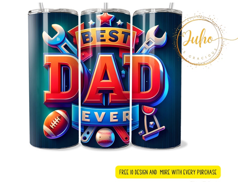 20oz Dad Tumbler Wrap Bundle, Father's Day Design Set Skinny Tumbler ...