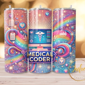 20 oz medical coder  Skinny Tumbler Designs | Sublimation Templates | 20oz Tumbler PNG | 20 skinny tumbler