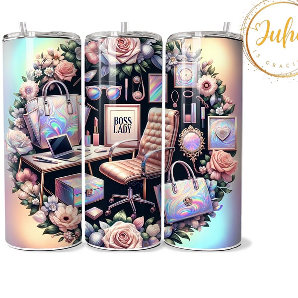 20 oz boss lady  floral   tumbler wrap    Skinny Tumbler Designs | Sublimation Templates | 20oz Tumbler PNG | Digital Download