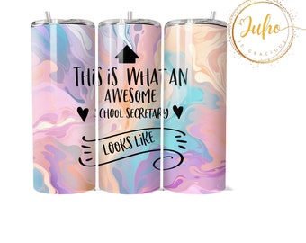 20 oz school secretary  looks like  tumbler wrap  Skinny Tumbler Designs | Sublimation Templates | 20oz Tumbler PNG | Digital Download