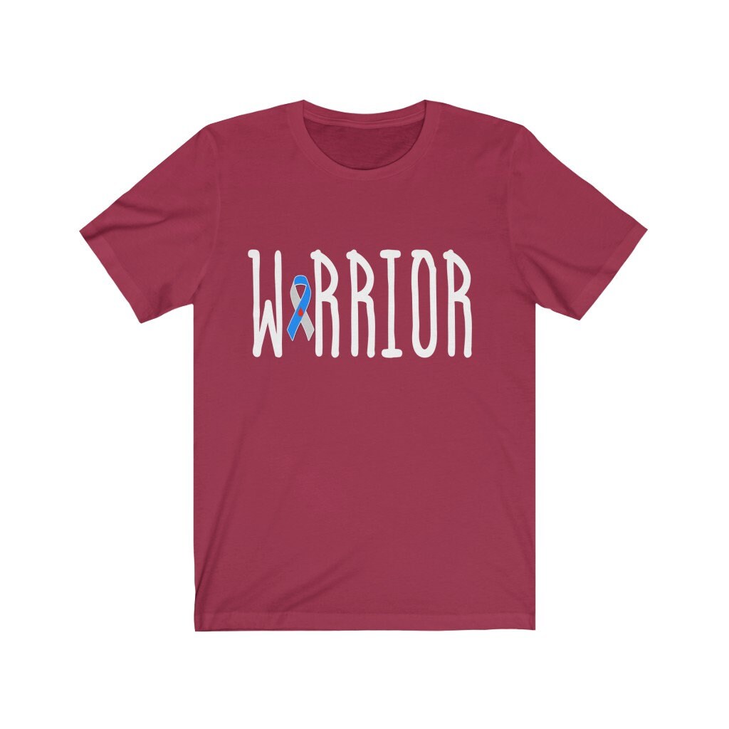 Warrior Diabetes Tshirt blue grey ribbon awareness | Etsy