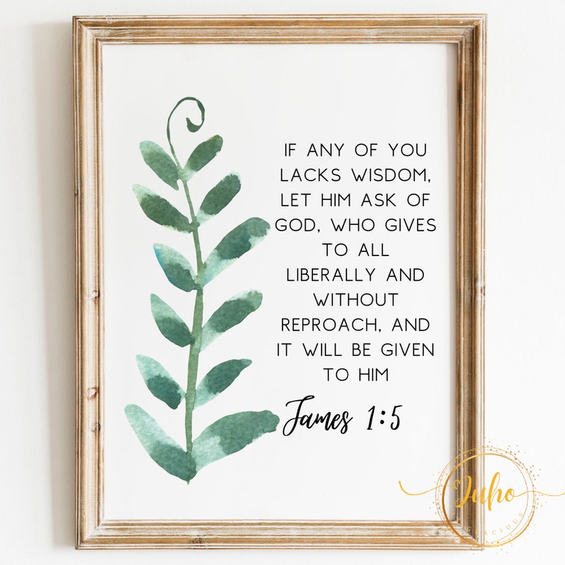 James 1:5 Wall Scripture ,printable Blessing Wall Art Digital Download ...