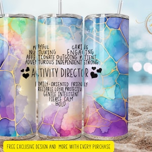 20 oz activity director    tumbler wrap 3d    Skinny Tumbler Designs | Sublimation Templates | 20oz Tumbler PNG | Digital Download