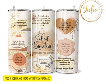 School Registrar   affirmation tumbler wrap 3d    Skinny Tumbler Designs | Sublimation Templates | 20oz Tumbler PNG | Digital Download