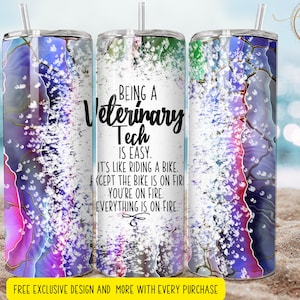 20 oz Veterinary Tech Tumbler wickeln 3d Skinny Tumbler Designs | Sublimationsvorlagen | 20 Unzen Becher PNG | Digitaler Download