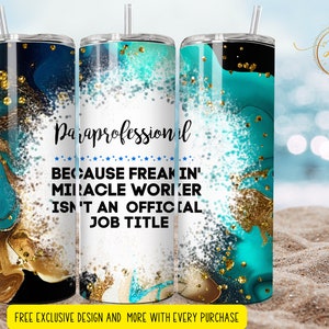 paraprofessionelle Wunderbecher Sublimationsverpackungen | 20oz Tumbler PNG dünner Becher digitaler Download, Geschenk für Lehrer