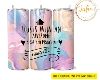 assistant principal  looks like    tumbler Sublimation wraps | 20oz Tumbler PNG skinny tumbler digital download  assistant principal  gift