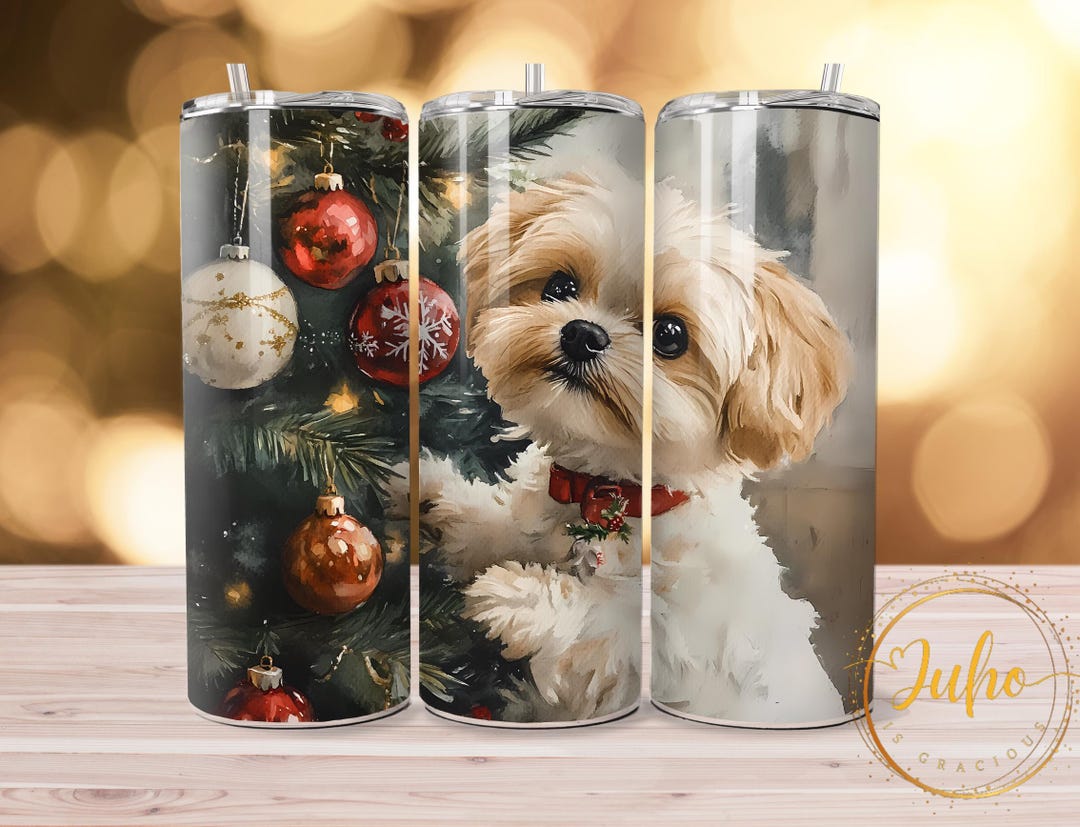 20 Oz Tumbler Wrap Shih Tzu Dog Christmas Sublimation Templates 20oz ...