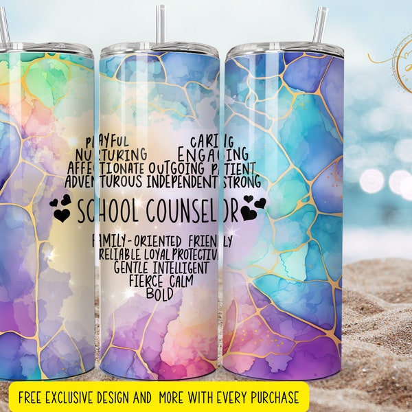 school counselor  heart  bible  wrap 3d    Skinny Tumbler Designs | Sublimation Templates | 20oz Tumbler PNG | Digital Download