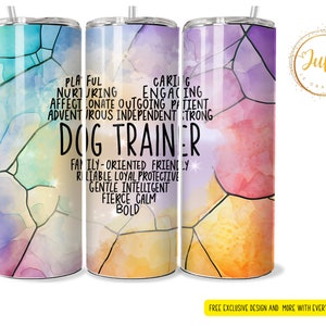 Dog trainer  heart   tumbler Sublimation wraps | 20oz Tumbler PNG skinny tumbler digital download  dog trainer  gift ,png