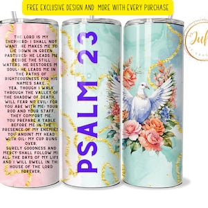 psalm 23 tumbler bible verse Sublimation wraps | 20oz Tumbler PNG christian quotes tumbler png I christian quotes