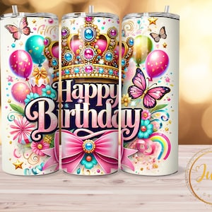 Herzlichen Glückwunsch zum Geburtstag 20 Unzen dünnen Becher Sublimation Wraps | 20 Unzen Becher Bibel Vers PNG Skinny Geburtstagskind digitaler Download