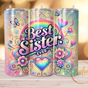 20 oz  seamless best sister ever Tumbler Designs | Sublimation Templates | 20oz Tumbler PNG | sister  wrap Tumbler , sister  png