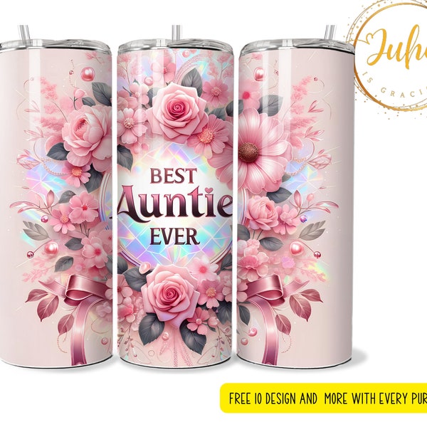 seamless best auntie ever  Skinny Tumbler Designs | Sublimation Templates | 20oz Tumbler PNG | sister  wrap Tumbler