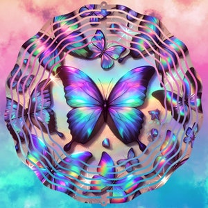 Butterfly  colourful rainbow ,   wind spinner sublimation design PNG, instant download Sublimation Design