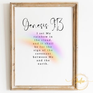 genesis 9:13   ,Printable blessing wall art digital download Bible Verse Printable, Baptism Gift, home art nursery