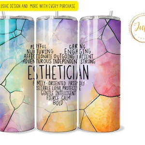 esthetician heart   tumbler Sublimation wraps | 20oz Tumbler PNG skinny tumbler digital download  esthetician gift ,png