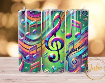 20 oz   Musical Notes   tumbler wrap  seamless  Skinny Tumbler Designs | Sublimation Templates | 20oz Tumbler PNG | Digital Download