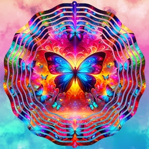 Butterfly colourful ,   wind spinner sublimation design PNG, instant download Sublimation Design
