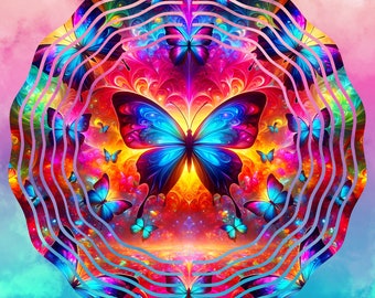 Butterfly colourful ,   wind spinner sublimation design PNG, instant download Sublimation Design