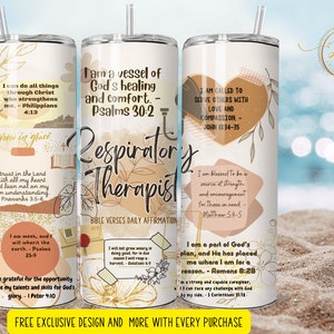 respiratory therapist affirmation  tumbler wrap 3d    Skinny Tumbler Designs | Sublimation Templates | 20oz Tumbler PNG | Digital Download