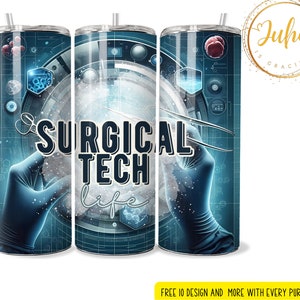 20 oz surgical tech life   tumbler wrap    Skinny Tumbler Designs | Sublimation Templates | 20oz Tumbler PNG | Digital Download