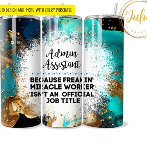 20 oz   admin assistant  Skinny Tumbler Sublimation   Skinny Tumbler Designs | Sublimation Templates | 20oz Tumbler PNG | Digital Download