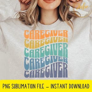 caregiver  retro  PNG, servings  png  , digital download ,  caregiver mug shirt ,Sublimation design, Digital download